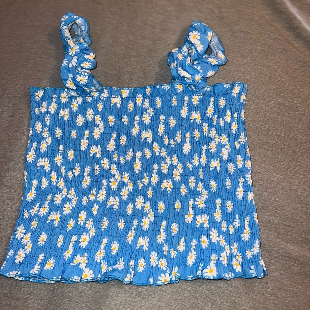 Shirred floral top